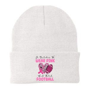 In October We Wear Pink And Watch Football Breast Cancer Knit Cap Winter Beanie