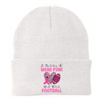 In October We Wear Pink And Watch Football Breast Cancer Knit Cap Winter Beanie