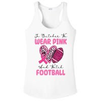 In October We Wear Pink And Watch Football Breast Cancer Ladies PosiCharge Competitor Racerback Tank