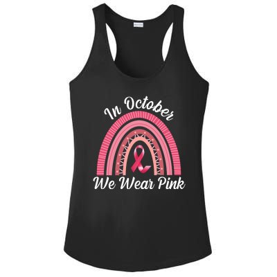 In October We Wear Pink Rainbow Ribbon Ladies PosiCharge Competitor Racerback Tank