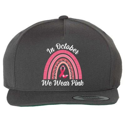In October We Wear Pink Rainbow Ribbon Wool Snapback Cap