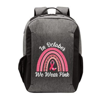 In October We Wear Pink Rainbow Ribbon Vector Backpack