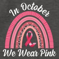 In October We Wear Pink Rainbow Ribbon Vector Backpack