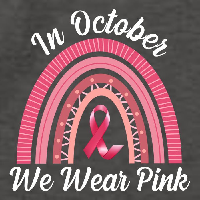 In October We Wear Pink Rainbow Ribbon Vector Backpack