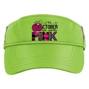 In October We Wear Pink Breast Cancer Pumpkin Adult Drive Performance Visor