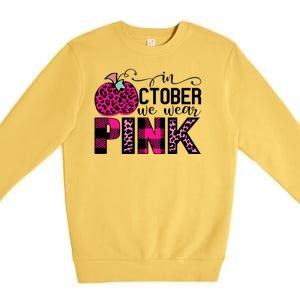 In October We Wear Pink Breast Cancer Pumpkin Premium Crewneck Sweatshirt