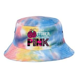 In October We Wear Pink Breast Cancer Pumpkin Tie Dye Newport Bucket Hat