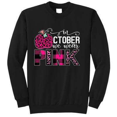 In October We Wear Pink Breast Cancer Pumpkin Sweatshirt