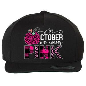 In October We Wear Pink Breast Cancer Pumpkin Wool Snapback Cap