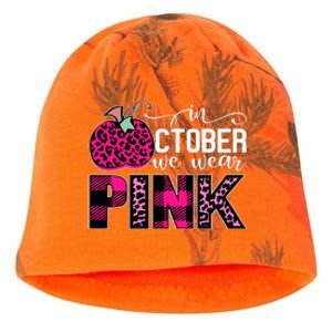 In October We Wear Pink Breast Cancer Pumpkin Kati - Camo Knit Beanie