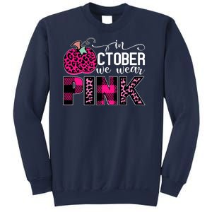 In October We Wear Pink Breast Cancer Pumpkin Sweatshirt