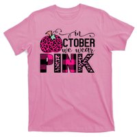 In October We Wear Pink Breast Cancer Pumpkin T-Shirt