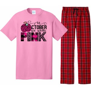 In October We Wear Pink Breast Cancer Pumpkin Pajama Set