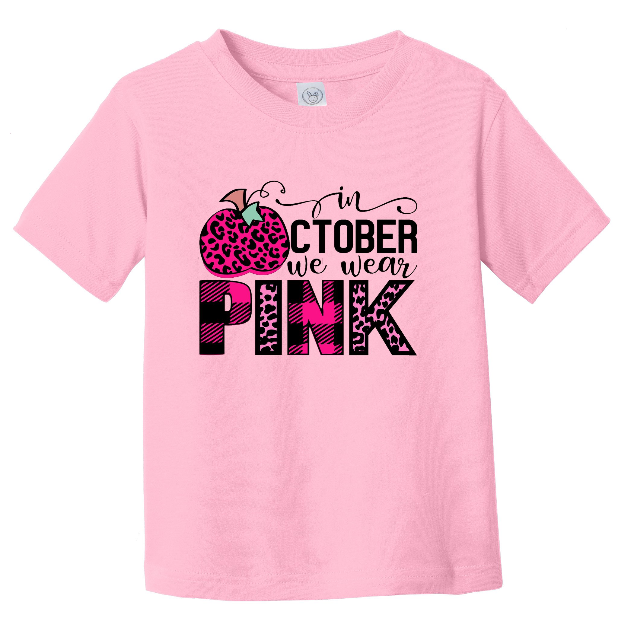In October We Wear Pink Breast Cancer Pumpkin Toddler T-Shirt