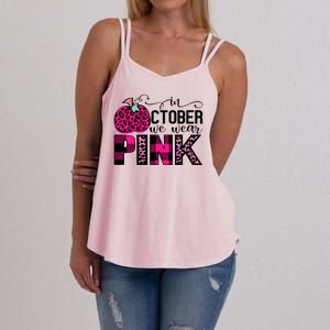 In October We Wear Pink Breast Cancer Pumpkin Women's Strappy Tank