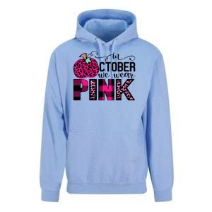 In October We Wear Pink Breast Cancer Pumpkin Unisex Surf Hoodie