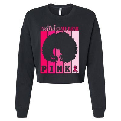 In October We Wear P.I.Nk. Ribbon Breast Cancer Awareness Cropped Pullover Crew