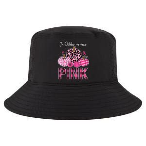 In October We Wear Pink Ribbon Leopard Pumpkin Breast Cancer Cool Comfort Performance Bucket Hat