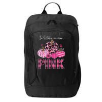 In October We Wear Pink Ribbon Leopard Pumpkin Breast Cancer City Backpack