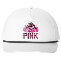 In October We Wear Pink Ribbon Leopard Pumpkin Breast Cancer Snapback Five-Panel Rope Hat