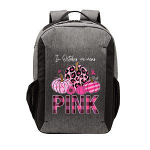 In October We Wear Pink Ribbon Leopard Pumpkin Breast Cancer Vector Backpack