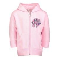 In October We Wear Pink Ribbon Witch Halloween Breast Cancer Toddler Zip Fleece Hoodie