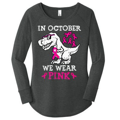 In October We Wear P.I.N.K Breast Cancer Awareness Women's Perfect Tri Tunic Long Sleeve Shirt