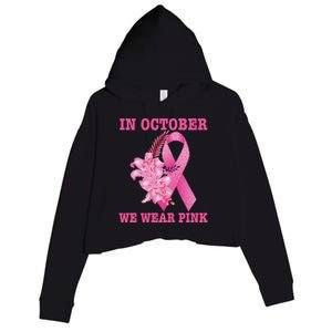 In October We Wear Cool Gift Crop Fleece Hoodie