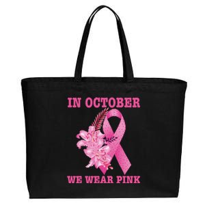 In October We Wear Cool Gift Cotton Canvas Jumbo Tote