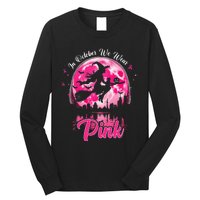 In October We Wear Pin.K Witch Breast Cancer Halloween Long Sleeve Shirt