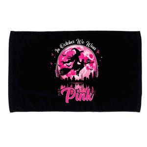 In October We Wear Pin.K Witch Breast Cancer Halloween Microfiber Hand Towel