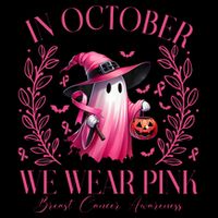 In October We Wear Pink Breast Cancer Awareness Halloween Ghost Cooling Performance Crew T-Shirt