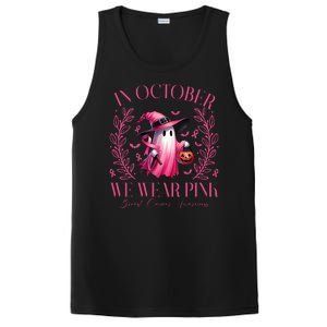 In October We Wear Pink Breast Cancer Awareness Halloween Ghost PosiCharge Competitor Tank