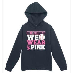 In October We Wear Pink Breast Cancer Support Gift Urban Pullover Hoodie