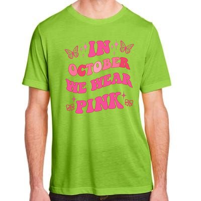 In October We Wear Pink Breast Cancer Butterflies Adult ChromaSoft Performance T-Shirt