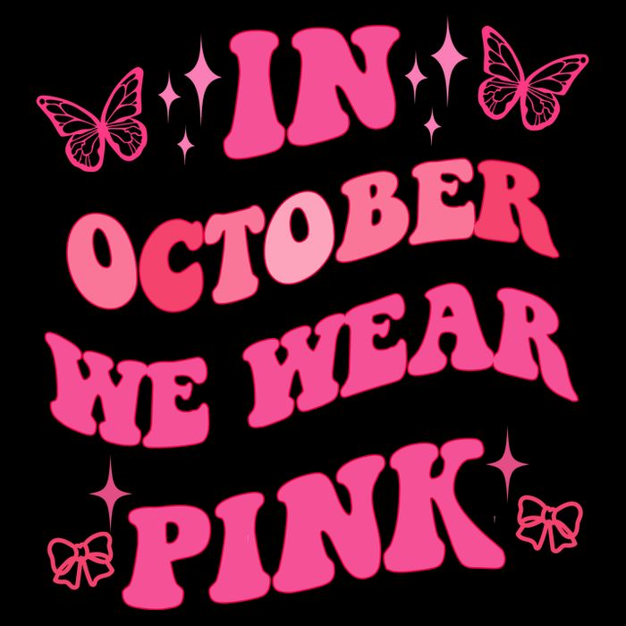 In October We Wear Pink Breast Cancer Butterflies Impact Tech Backpack