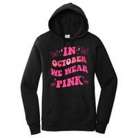 In October We Wear Pink Breast Cancer Butterflies Women's Pullover Hoodie