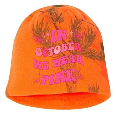 In October We Wear Pink Breast Cancer Butterflies Kati - Camo Knit Beanie