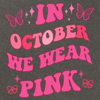 In October We Wear Pink Breast Cancer Butterflies Cotton Canvas Backpack