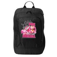 In October We Wear Pink And Watch Football Breast Cancer City Backpack