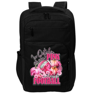 In October We Wear Pink And Watch Football Breast Cancer Impact Tech Backpack