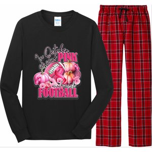 In October We Wear Pink And Watch Football Breast Cancer Long Sleeve Pajama Set