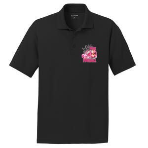 In October We Wear Pink And Watch Football Breast Cancer PosiCharge RacerMesh Polo