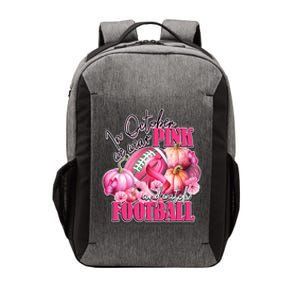 In October We Wear Pink And Watch Football Breast Cancer Vector Backpack