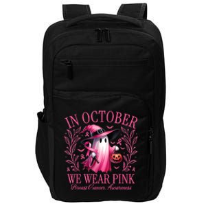 In October We Wear Breast Cancer Awareness Halloween Impact Tech Backpack