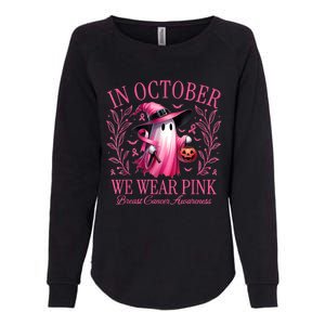 In October We Wear Breast Cancer Awareness Halloween Womens California Wash Sweatshirt