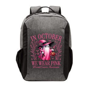 In October We Wear Breast Cancer Awareness Halloween Vector Backpack