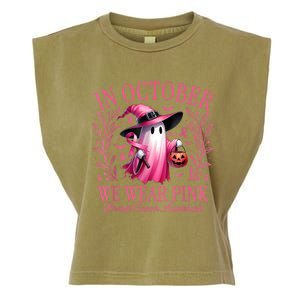 In October We Wear Breast Cancer Awareness Halloween Garment-Dyed Women's Muscle Tee