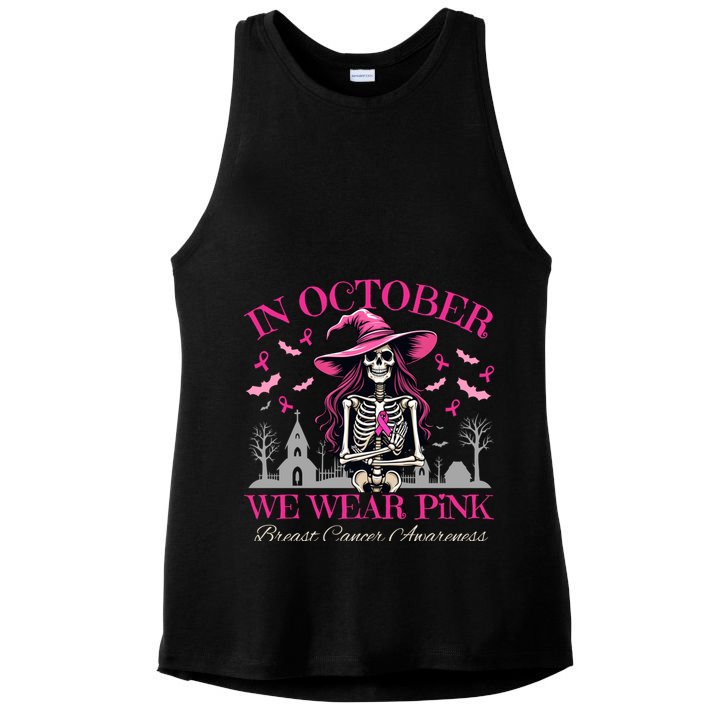 In October We Wear Vintage Skeleton Witch Funny Gift Ladies PosiCharge Tri-Blend Wicking Tank