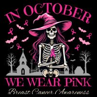 In October We Wear Vintage Skeleton Witch Funny Gift Cooling Performance Crew T-Shirt
